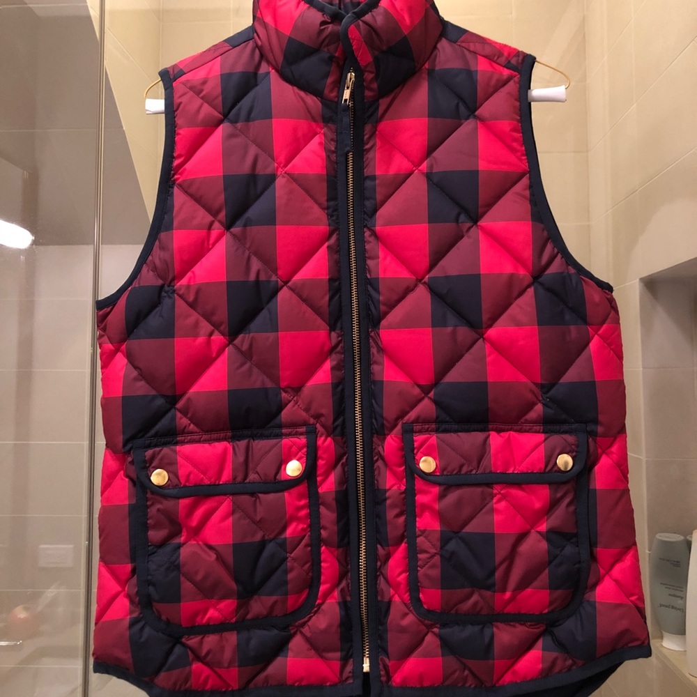 Red & Navy Checkered Vest